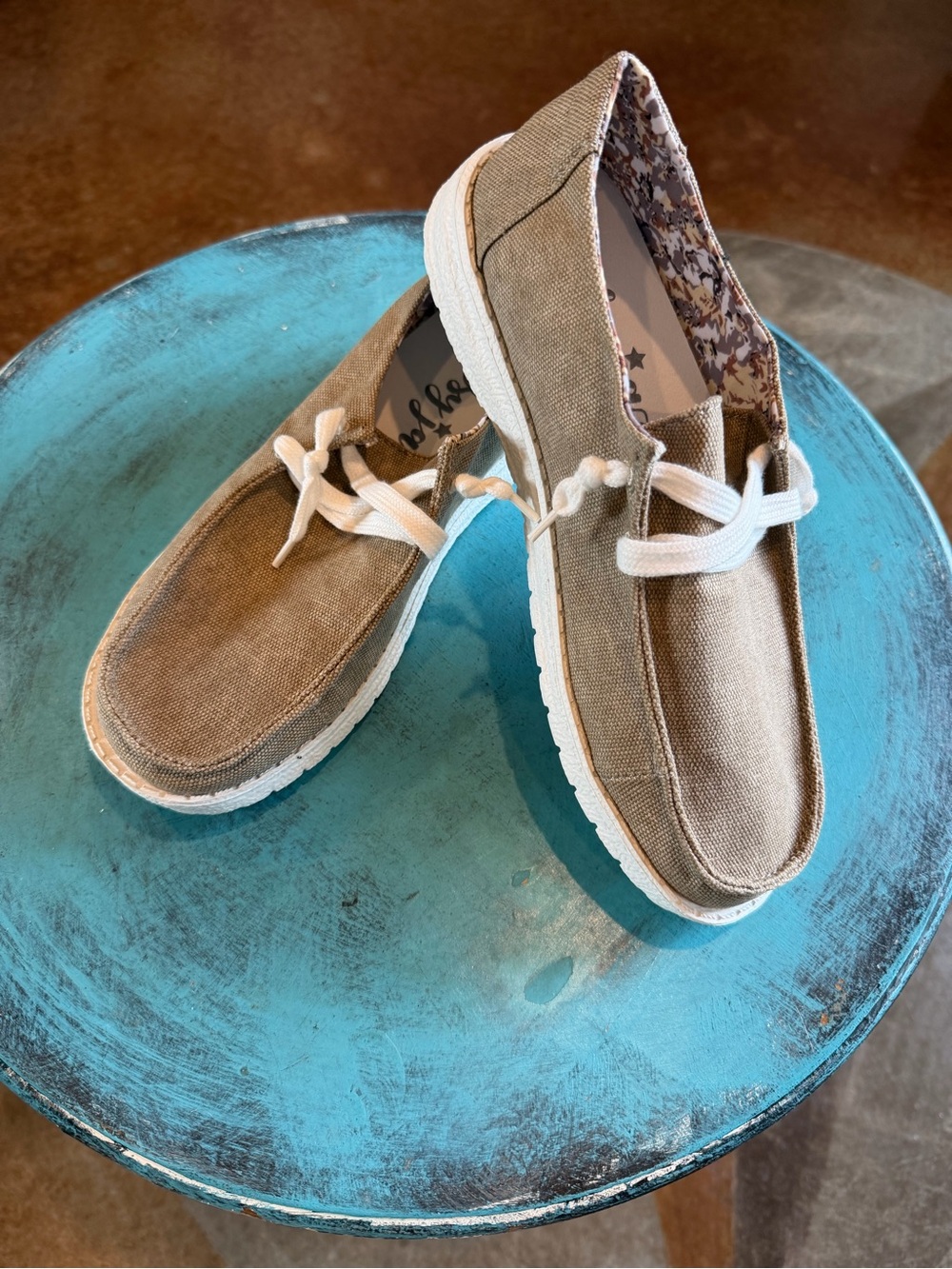 Women’s Casual Canvas Slip-On Loafer in Taupe